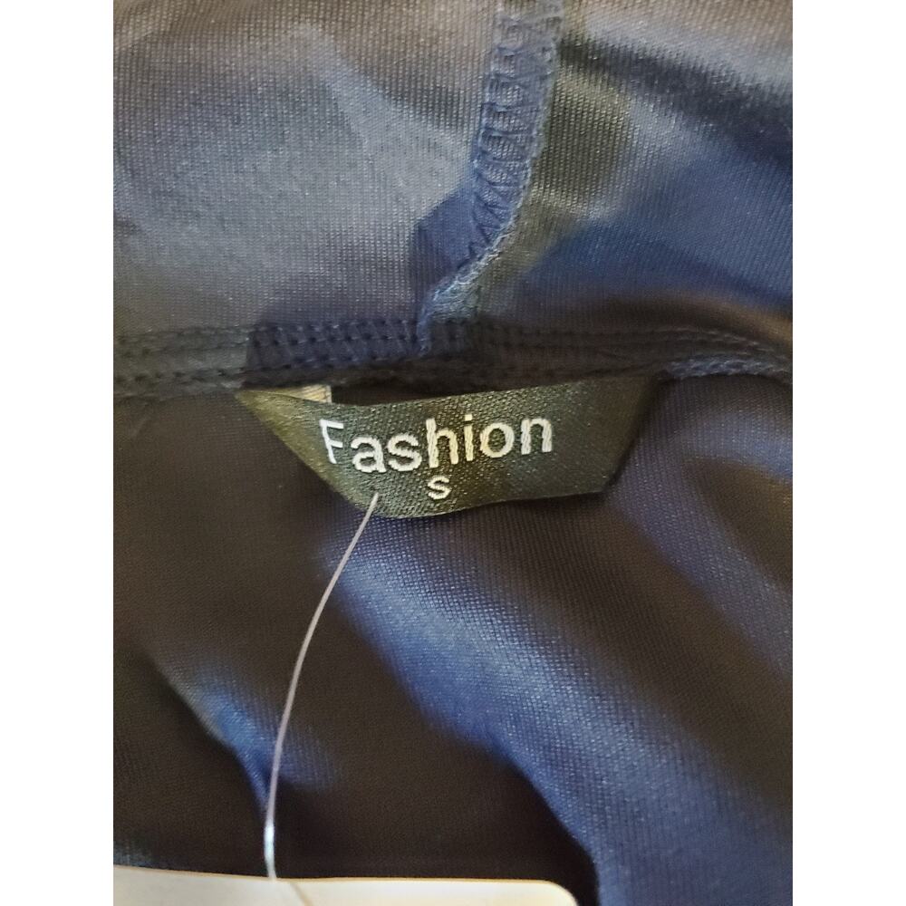 Fashion Hoodie Pullover S Navy Blue Snap Button Hooded Front Pocket - Picture 3 of 3